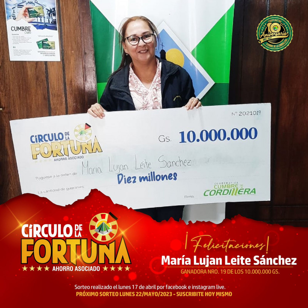 Felicidades a la ganadora
